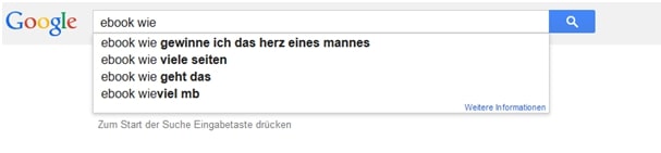 Google ebooks Vorschläge